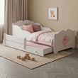 Letto per bambini ANNA-MAX con letto aggiuntivo 145×80 cm – con grafica e materasso