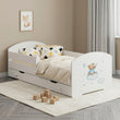 Letto per bambini LUK-ONE con barriera di protezione e cassetto contenitore