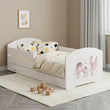 Letto per bambini LUK-ONE con barriera di protezione e cassetto contenitore