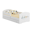 Letto per bambini LUK-ONE con barriera di protezione e cassetto contenitore