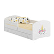Letto per bambini LUK-ONE con barriera di protezione e cassetto contenitore