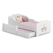 Letto per bambini ANNA-MAX con letto aggiuntivo 145×80 cm – con grafica e materasso