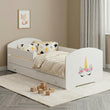 Letto per bambini LUK-ONE con barriera di protezione e cassetto contenitore