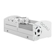 Letto per bambini LUK-ONE con barriera di protezione e cassetto contenitore