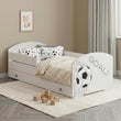Letto per bambini LUK-ONE con barriera di protezione e cassetto contenitore