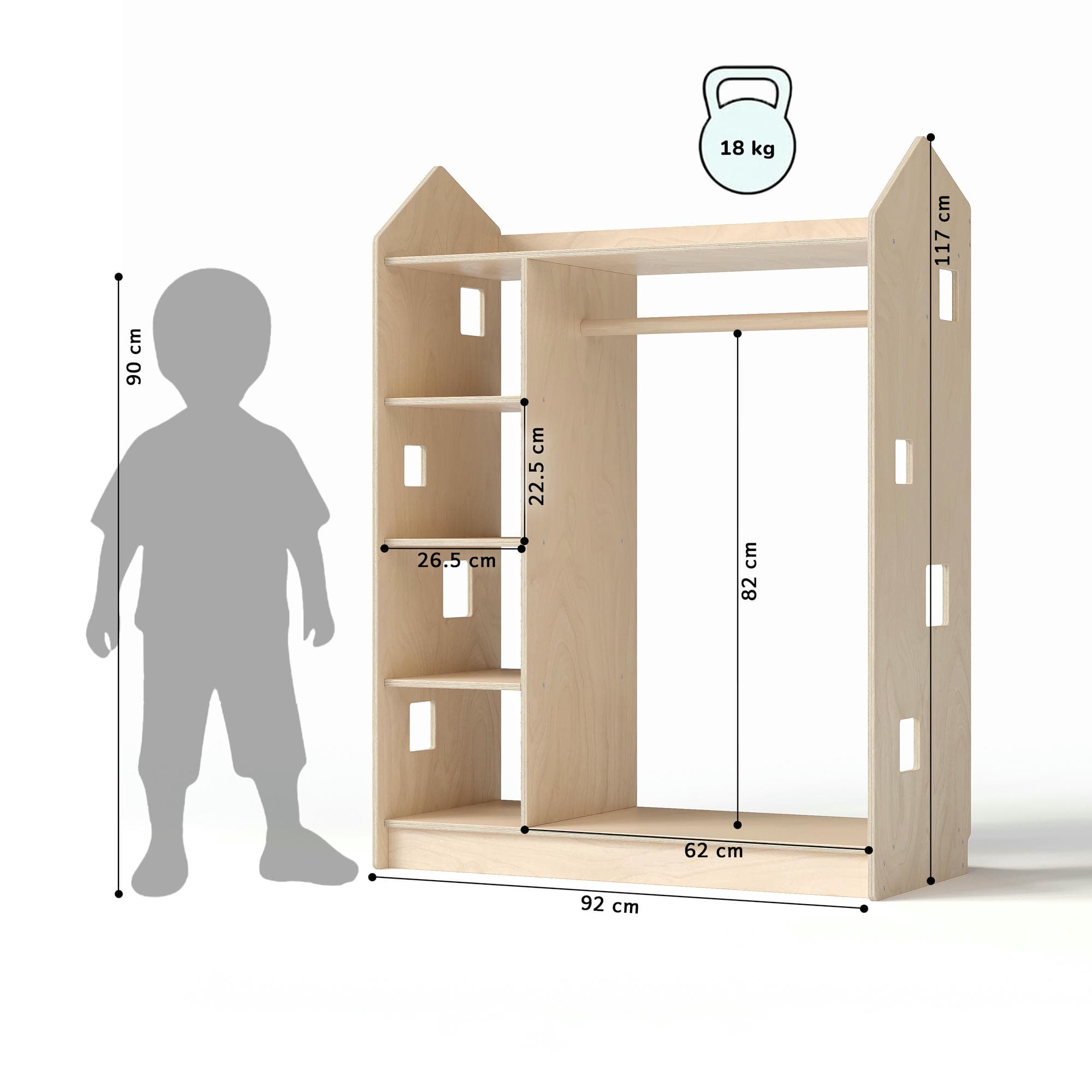 Uposao 8 Divisori Per Armadio Bambini In Legno – Sagome Animali Double Face, Da 0 A 24 Mesi, Organizer Per Vestitini, Regalo Baby Shower - 3