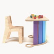 BusyKids Altalena e tavola bifacciale + sedia - colore brillante