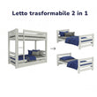BusyKids Letto a castello MIRA 2-in-1 per bambini 90 x 200 cm