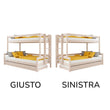 Letto a castello BusyKids LUMI-ONE con scala laterale 90 x 200 / 120 x 200 cm