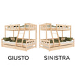 BusyKids Etagenbett FOXY con scala frontale 90 x 200 / 120 x 200 cm