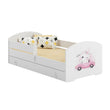 Letto per bambini LUK-ONE con barriera di protezione e cassetto contenitore