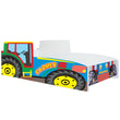 Letto per bambini FARMI con grafica e materasso - 140 x 70 / 160 x 80 cm