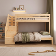 Letto a castello in legno BusyKids HAPPY per 3 persone con scala contenitore