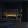 BusyKids Letto a castello FOXY-MAX con scala contenitore 90 x 200 / 120 x 200 cm