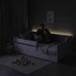 Letto per bambini ERYK-ONE con pannelli morbidi e cassetto contenitore