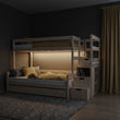 Letto a castello BusyKids LUMI-MAX con scala contenitore 90 x 200 / 120 x 200 cm