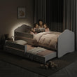 Letto per bambini FALA-MAX con letto aggiuntivo 145 x 80 cm e materasso