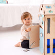Casetta Montessori in Legno Natura Menta e Busy Cube set