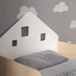 Letto Montessori evolutivo con LED illuminazione a forma di casa - Bianco