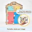 Casetta Montessori in Legno Natura e Busy Cube set