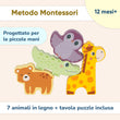 Puzzle Sorter con Animali in legno per bambini