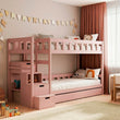 BusyKids Letto a castello TOTO-TWIN MAX con scala e spazio contenitore 200 x 90 cm