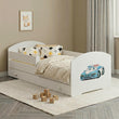 Letto per bambini LUK-ONE con barriera di protezione e cassetto contenitore