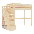 BusyKids LOFTI-MAX letto a soppalco in legno 90 × 200 cm con scala contenitore