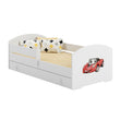 Letto per bambini LUK-ONE con barriera di protezione e cassetto contenitore
