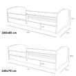 Letto Montessori per bambini LEO 160 × 80 / 140 × 70 cm con barriera anticaduta