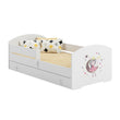 Letto per bambini LUK-ONE con barriera di protezione e cassetto contenitore