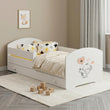 Letto per bambini LUK-ONE con barriera di protezione e cassetto contenitore