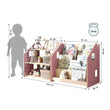 Libreria montessoriana + Scaffale portagiochi Set - celeste / rosa