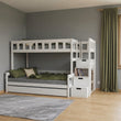 BusyKids Letto a castello FOXY-MAX con scala contenitore 90 x 200 / 120 x 200 cm