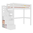 BusyKids LOFTI-MAX letto a soppalco in legno 90 × 200 cm con scala contenitore