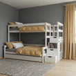 Letto a castello BusyKids LUMI-MAX con scala contenitore 90 x 200 / 120 x 200 cm