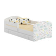 Letto per bambini LUK-ONE con barriera di protezione e cassetto contenitore