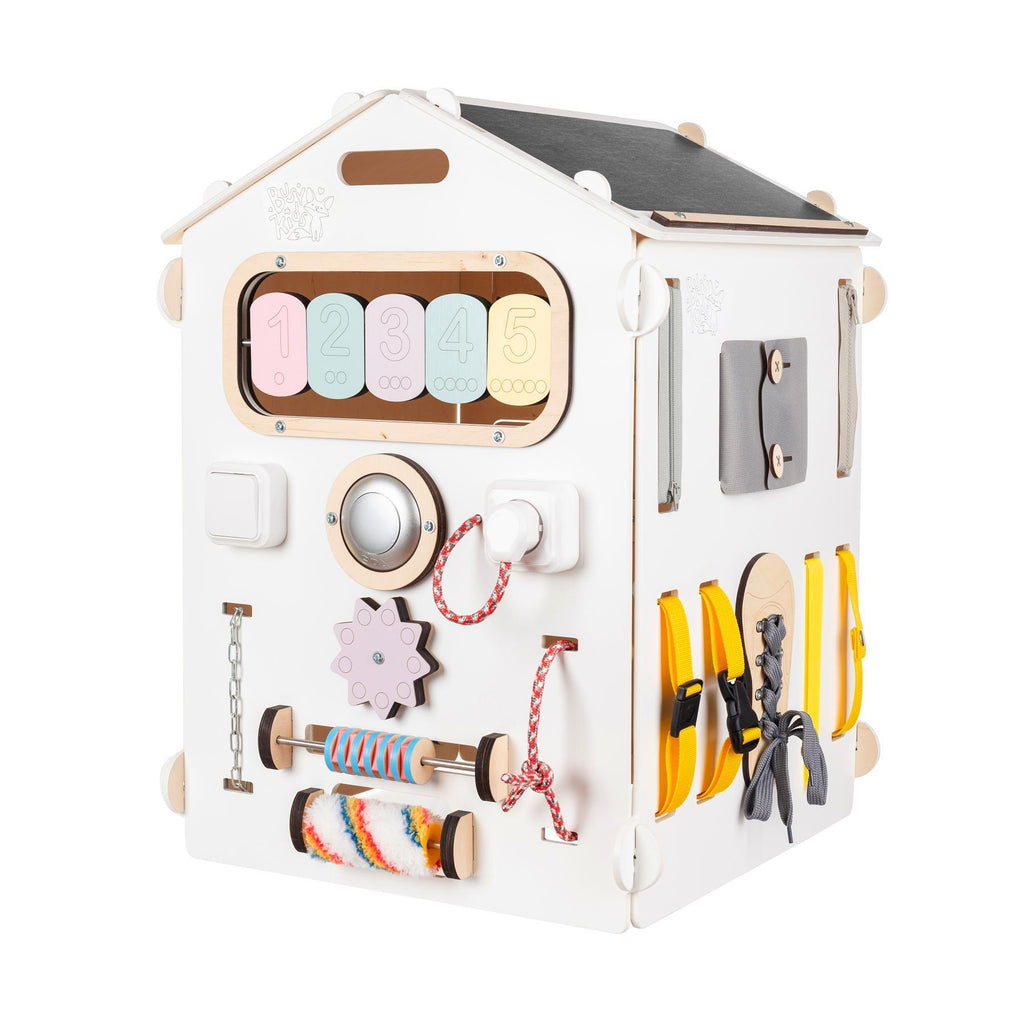 Maisonnette Montessori blanche couleurs pastel - édition limitée - Busy-kids.fr