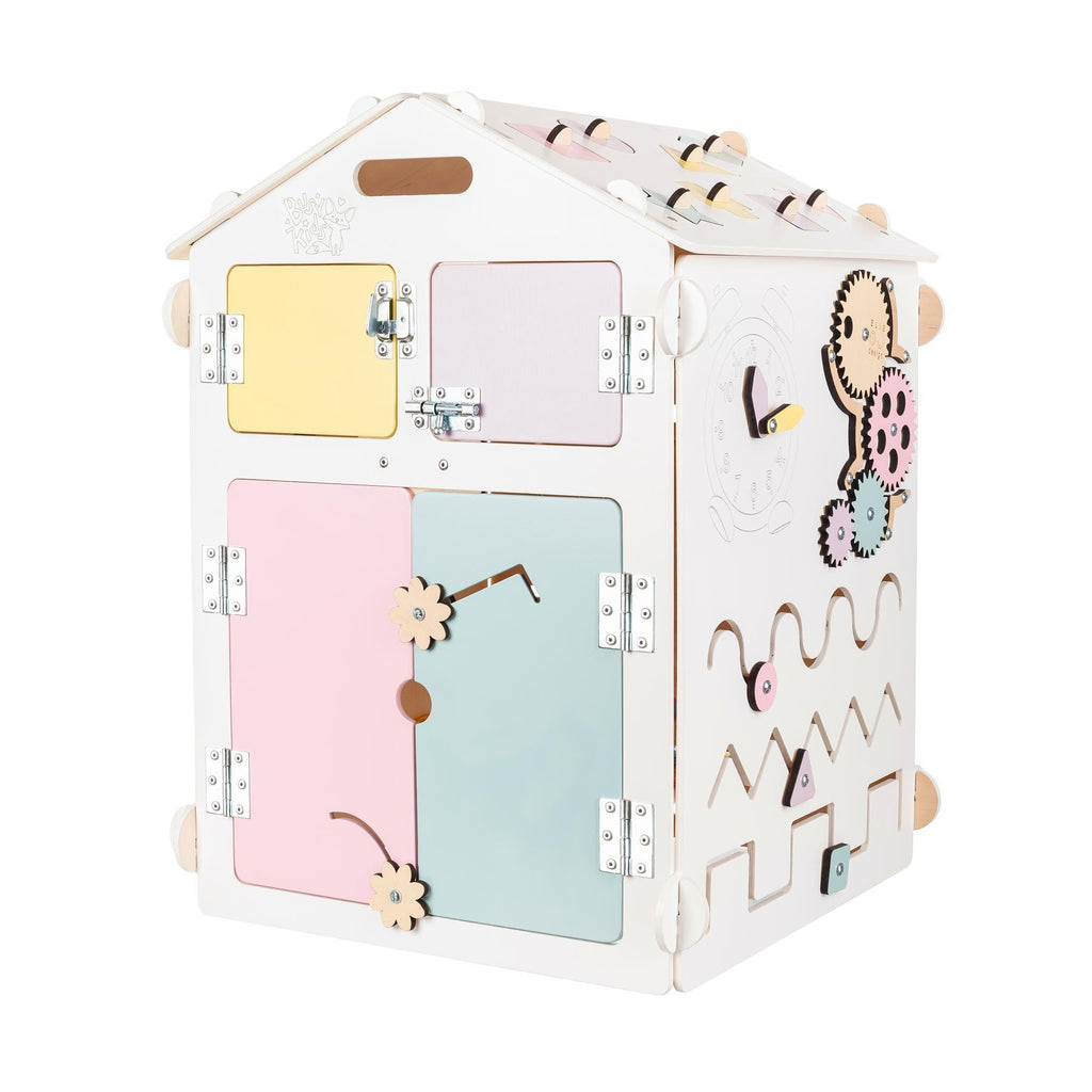 Maisonnette Montessori blanche couleurs pastel - édition limitée - Busy-kids.fr